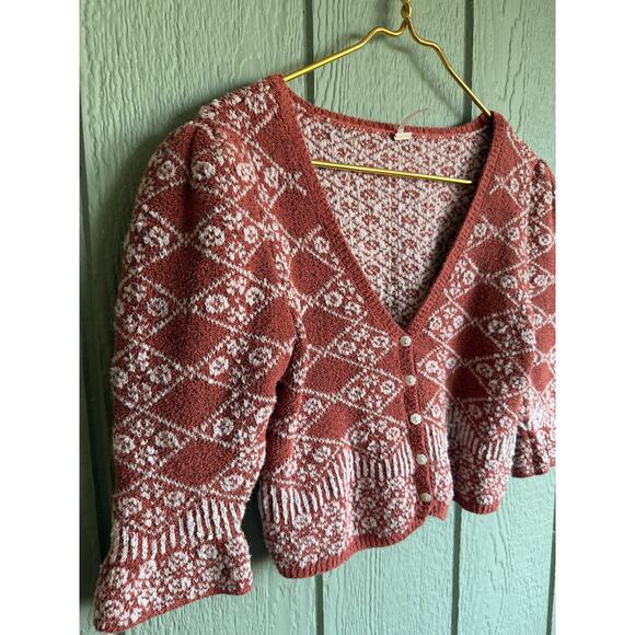Free People Geo Floral Cardigan, Large - Picture 5 of 7